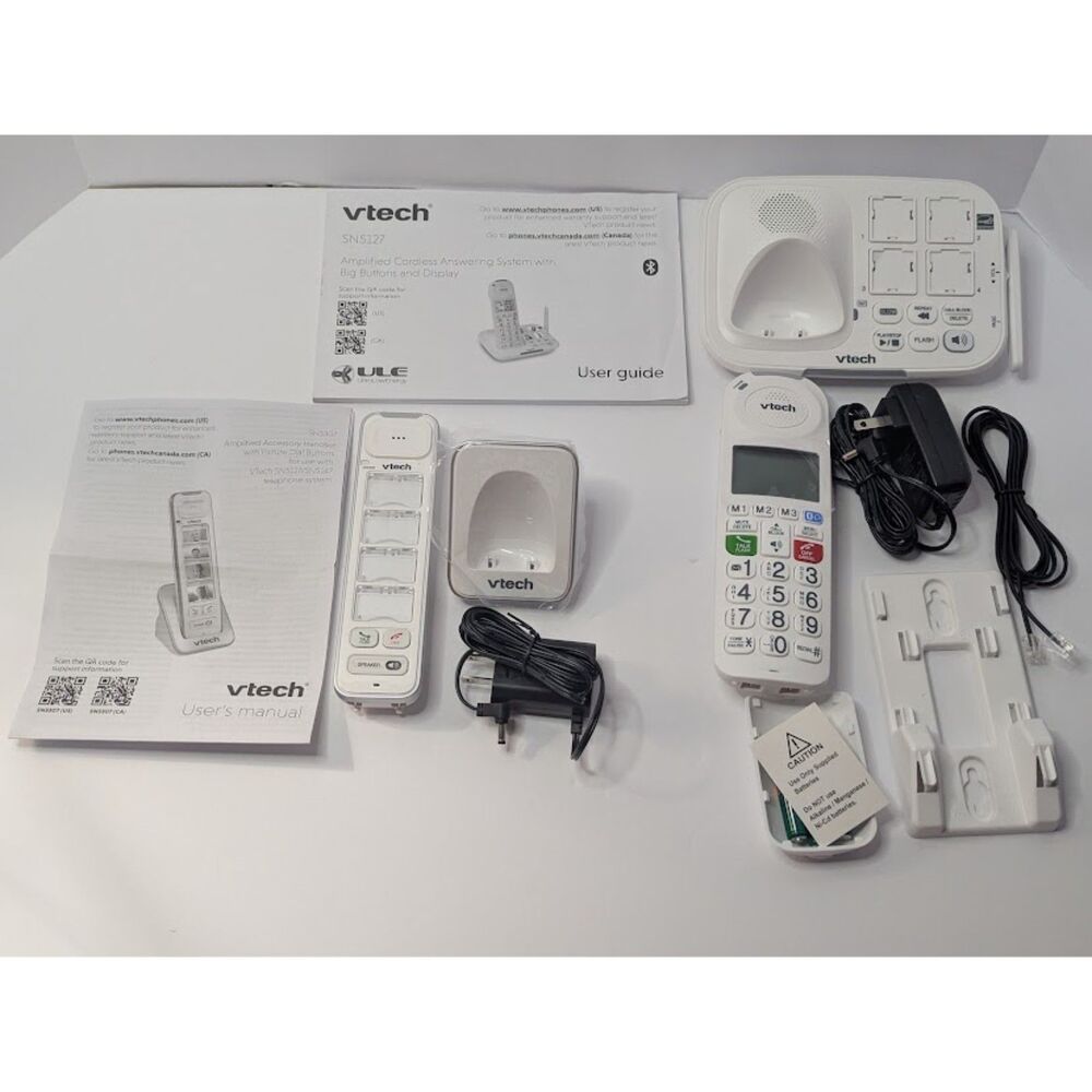 VTech SN5127 & SN5307 Amplified Big Button Photo Dial Cordless Phone Bundle  NOB